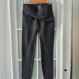 Lemon Gray Fleece-Lined Cozy High-Rise Leggings L